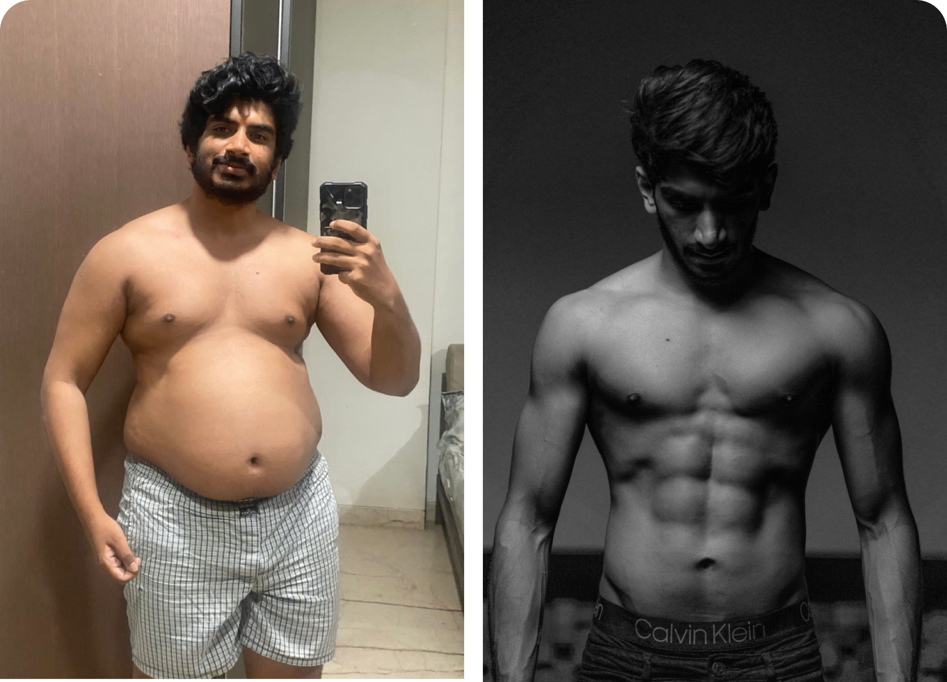 Kaushik — before and after working with Vatsav